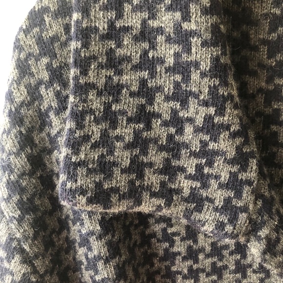 Chiara Mente Houndstooth Belted Wool Sweater Sz M - Picture 4 of 9
